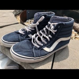Vans Sk8 blue check high tops 9 men’s